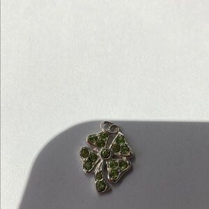 Silver and Green Clover Pendant